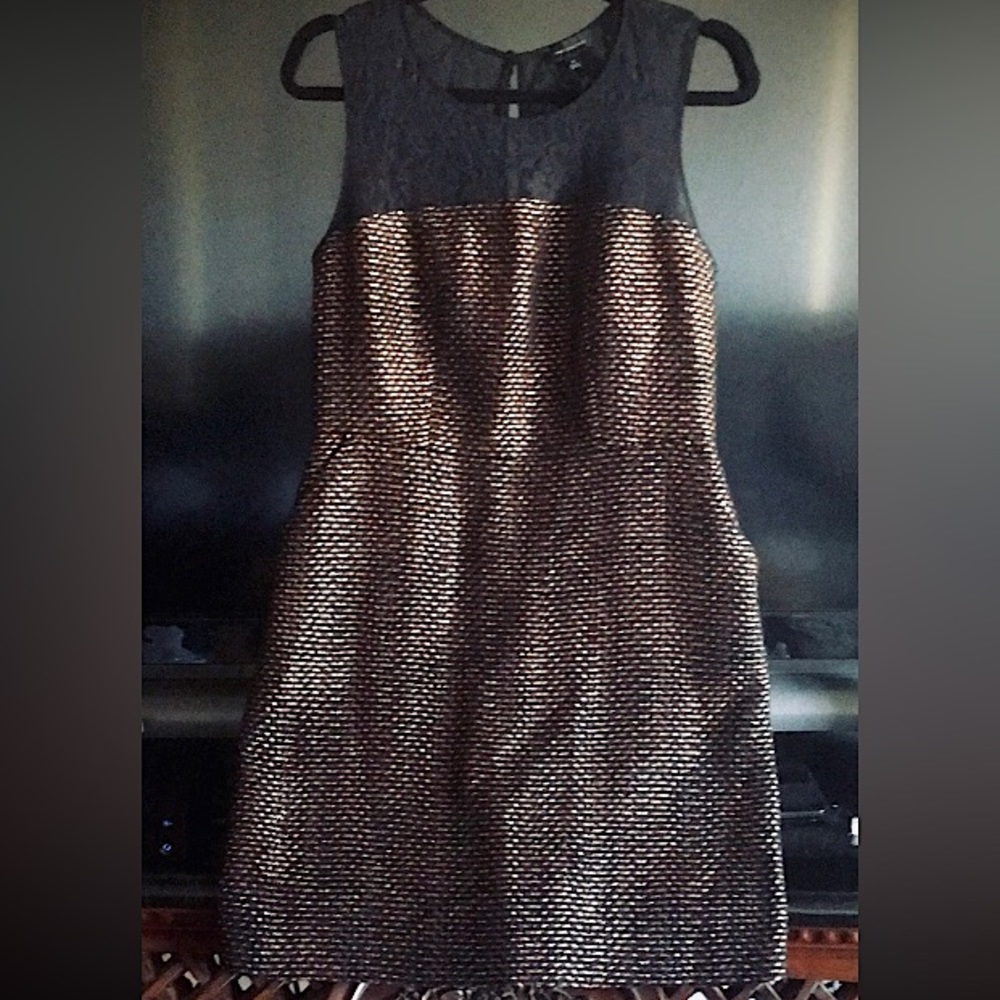 The Limited Cocktail Party Dress, Black Lace and Black & Rose Gold, size 8